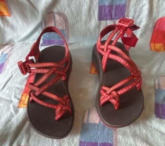 Chaco Shoes - Chaco ZX/2 Women's Sandals Sz 7 Orange Red Double Strap Toe Loop Hiking Trail